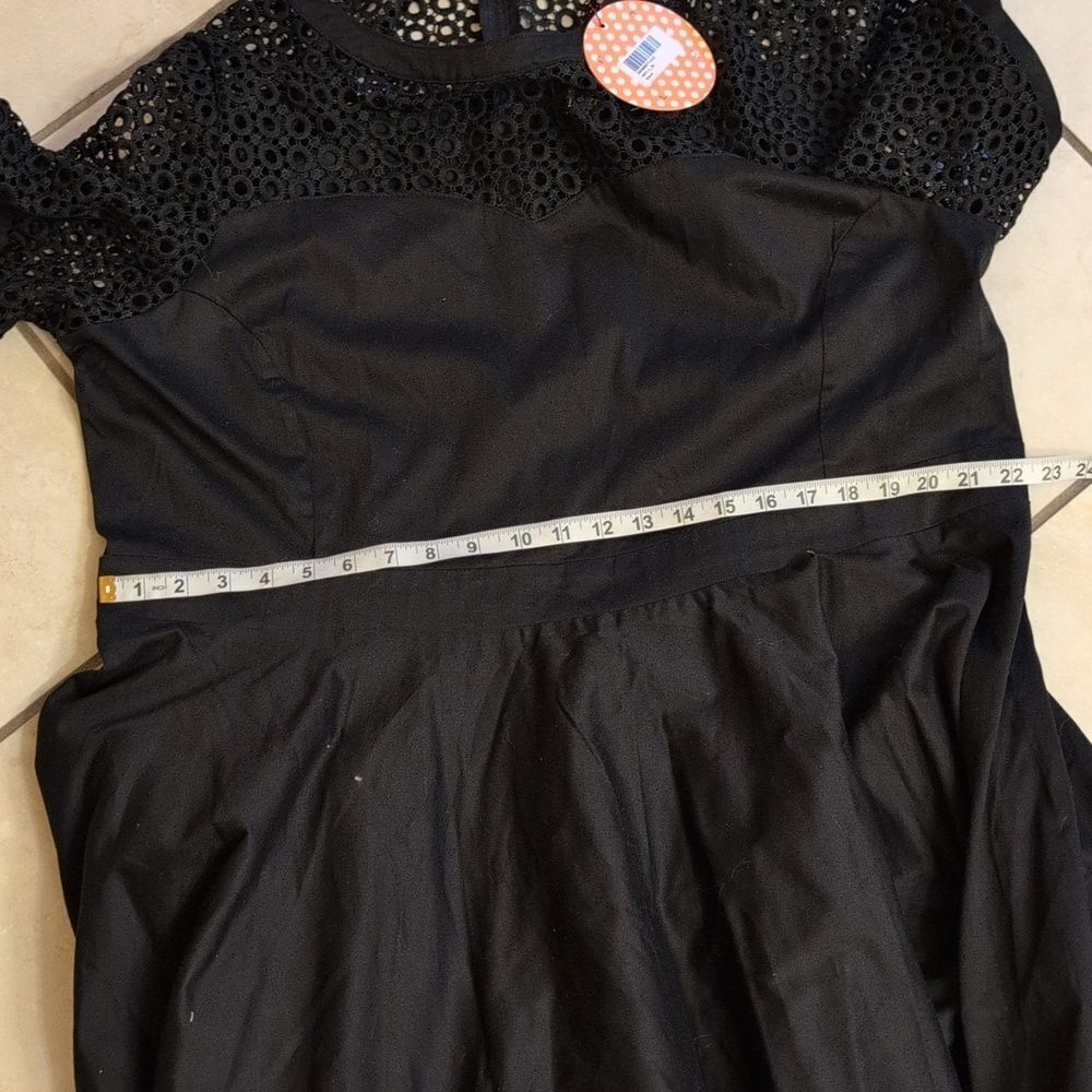 NWT Dolly And Dotty Tess Sleeved Formal Lace Midi Dress Black A-Line Retro Sz 22 - Picture 12 of 16